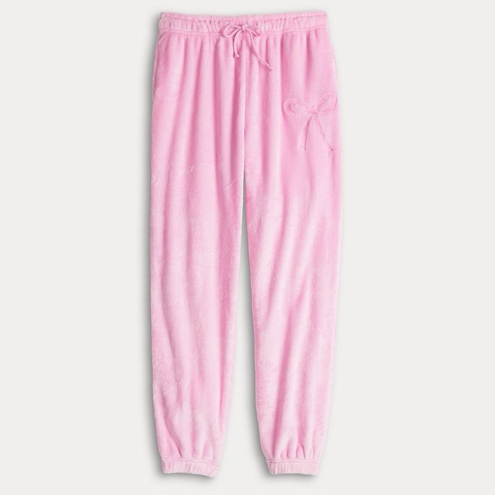 Pink bow jogger sweatpants